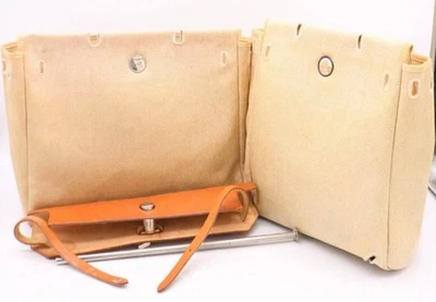 Hermes Her Bag MM Bolso de Mano Blanco Plata Herrajes Auténtico de Japón Foto 1 de 4