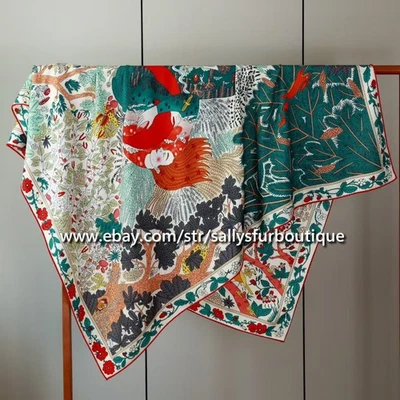 Sallys 70% Cashmere & 30% Silk Wrap Scarf Girl Moon Print Double Face Shawl 53" - Image 1 of 4