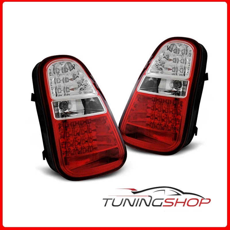 LDMC09 FARI FANALI POSTERIORI MINI COOPER R50 /R52 /R53 04-06 RED WHITE LED Tuni - Immagine 1 di 2