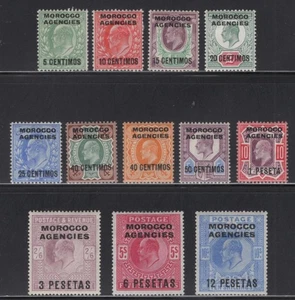 WC1_34417 H. GRAN BRETAÑA. OFICINAS EN MARRUECOS. Raro juego 1907-10.Sc.34-45.MH-MLH - Imagen 1 de 1