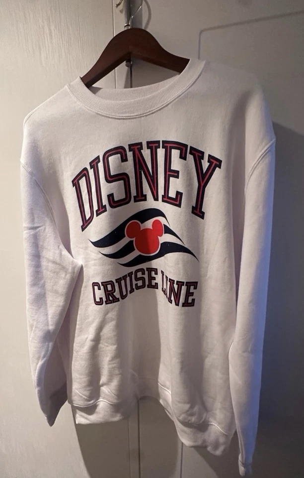 2025 disney cruise line white sweatshirt with waves logo & Mickey head large - Image 1 of 1