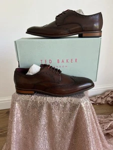 TED BAKER Markuse Brogue Derby Shoes UK 8 & 12 Brown Leather Lace Up NEW RRP 110 - Bild 1 von 24