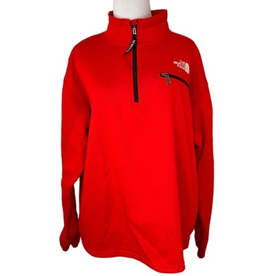 Pullover polar The North Face rojo ultrawick media cremallera talla XL para mujer Foto 1 de 4