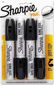 Marcador permanente Sharpie tamaño King cincel grande 4 unidades (paquete de 1), surtido - Imagen 1 de 7