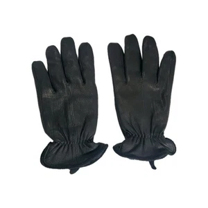 Guantes de invierno Roundtree & York grandes negros 100 % cuero forrados de piel sintética para hombre - Imagen 1 de 8