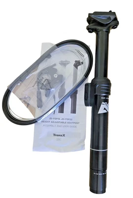 Tija de sillín con cuentagotas externa TranzX XLC 31,6 mm 305 mm 80 mm caída y control remoto Foto 1 de 4