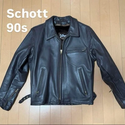 Schott 641 90s USA Leather Riders Jacket Size 38 Boa Liner IDEAL Zippe Authentic - Image 1 of 4