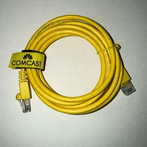 Comcast Ethernet Cat 5e CCA Verified Gigabit Patch Cord Cable RJ-45 Yellow NEW - Picture 1 of 2