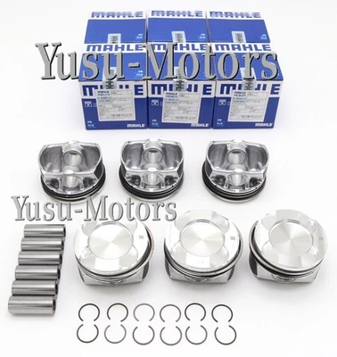 Genuine MAHLE 6x Pistons & Rings Set For BMW 335i 535i X3 X5 X6 F30 F80 N55B30 - Image 1 of 4