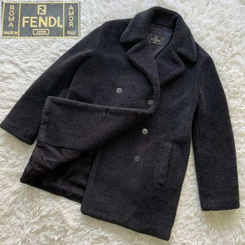 Cappotto lungo Fendi orsacchiotto boa pavone