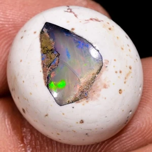 natural Mexican FIRE OPAL oval cabochon loose gemstone 16.35 Cts. (16x18x08 mm) - Picture 1 of 7