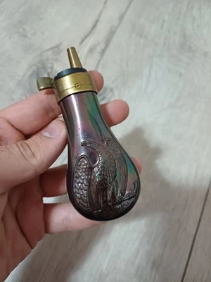 DE COLECCIÓN MINI PISTOLA POTRO COBRE 10 cm/4" Guerra Civil American Eagle Pocket Polvo Frasco Foto 1 de 4