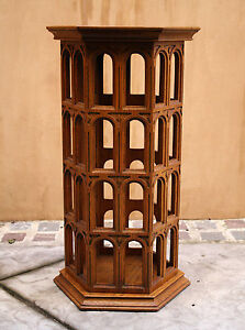 MAGNIFICENT 19C ENGLISH GOTHIC OAK  STAND "SIGNED"