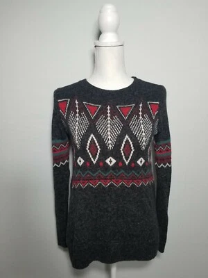 Suéter cuello redondo estampado Hollister - Talla Pequeño patrón gris, blanco rojo verde. Foto 1 de 4