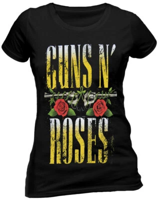 Guns N Roses Camiseta Big Guns Oficial Damas Equipadas Camiseta con licencia NUEVO Foto 1 de 4