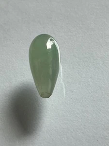 Vintage chinesischer eisiger durchscheinender hellgrüner Wassertropfen natürlicher Jadeit Jade Anhänger - Bild 1 von 8
