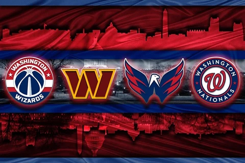 WASHINGTON Sports Art 12x18in Washington Commanders Capitals Nationals Wizards Cover