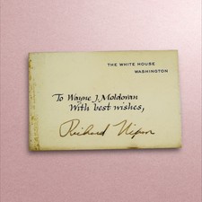 Richard Nixon Signature Autograph on "The White House" Card Correspondence
