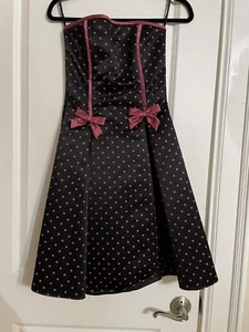 Vintage Gunne Sax Jessica Mcclintock Pink And Brown Polka Dot Dress Size 1/2 - Picture 1 of 5