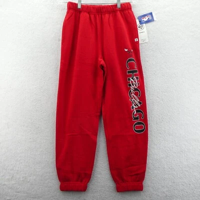 Chicago Bulls Sweatpants Womens Small Red Fleece Lined Soft Jogger '47 Brand NBA - Image 1 of 4