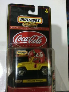 Matchbox Collectibles 1998 JEEP WRANGLER Yellow & Red '98 COCA-COLA T13 - Picture 1 of 1