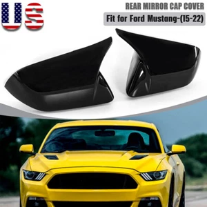 Cubierta de espejo retrovisor bocina OX negra para Ford Mustang 2015-2022 sin intermitente LED - Imagen 1 de 10
