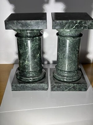 Paire Colonnes Marbre Vert - Photo 1/4