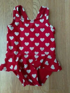 Baby Gap Hearts Red Baby Girl's One Piece Lined Swim Bathing Suit 3-6 months - Picture 1 of 5