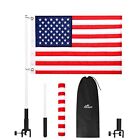 Affordura Boat American Flag with Pole 12x18 Boat Flag Pole Mount blue 12x18