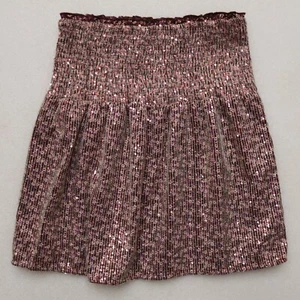 HANNA BANANA GIRL'S SIZE 16 BURGUNDY MAROON SEQUIN SKIRT PULL ON SMOCK WAIST - Picture 1 of 7