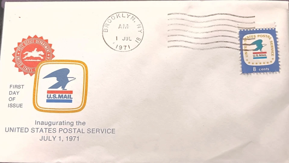 C) 1971, UNITED STATES, FDC, INAUGURATION OF THE POSTAL SERVICE, MULTIPLE STAMPS - Image 1 of 1