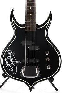 4 String Gene Simmons Axe Signed Electric Bass Guitar Punisher KISS Bass