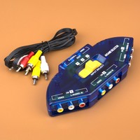 3-Way Audio Video AV Signal RCA Switch TV Selector Box Splitter With 3-RCA Cable