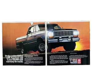 Dodge Truck Ram Tough America's Only 5 Year Warranty Vintage Print Ad 1985 - Picture 1 of 4