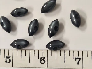 VINTAGE BUTTONS SET OF 12 SMALL OVAL GRAY PEARL TUZ3375 - Picture 1 of 4