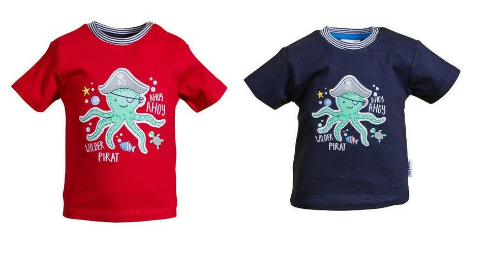 Salt Pepper 13212107 T-Shirt Shirt Baby Ahoi Pirat Krake blau rot Meerestiere - Bild 1 von 1
