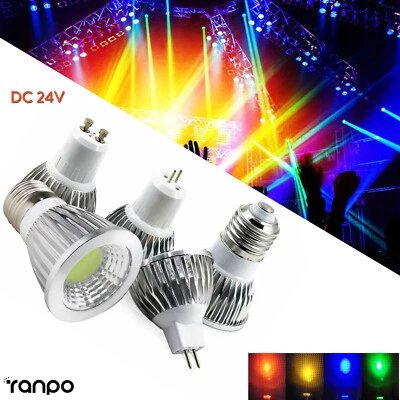 GU10 E27 MR16 Dimmable DC 24V E14 E12 COB LED Spotlight Bulb 12W 9W 7W Lamps ED - Image 1 of 4