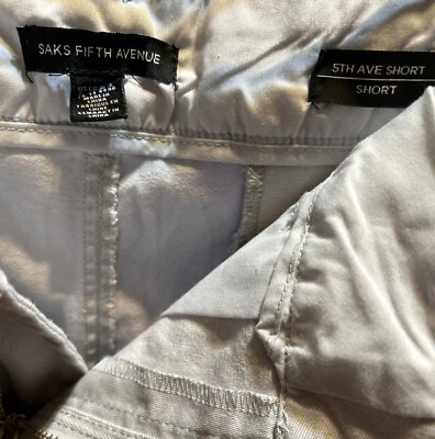 Saks Fifth Avenue Mujer Beige Corto Talla 14 Mezcla Algodón 2 Bolsillos Delanteros Foto 1 de 3