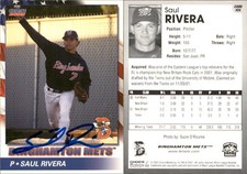 Saul Rivera Signed 2002 Choice Binghamton Mets RC Card Auto AU