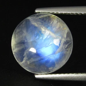 Excelente piedra lunar azul natural de 8,02 quilates cabujón forma redonda gema suelta - Imagen 1 de 4
