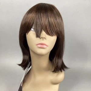 Lily F4/30 Brown w/ Highlights Bob Wig W/ Bang Heat Safe Synthetic Classic Cap - Picture 1 of 9