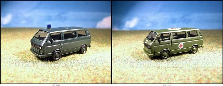 HERPA   2 X Volkswagen Caravelle Esercito tedesco scala 1/87   #6#. - Immagine 1 di 1