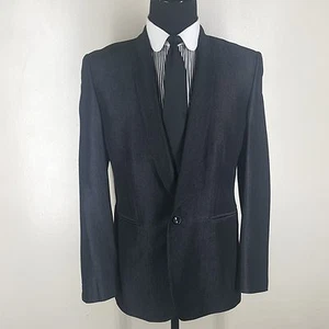 KATHARINE HAMNETT Rare Shawl  Collar Gray Blazer 1 Btn. Made In Italy  40 Reg - Picture 1 of 10