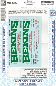 Calcomanía de tractor/remolque escala HO MC-4322 Bekins mudanza y almacenamiento 40' - Imagen 1 de 3