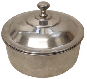 Vintage LALIT Edelstahl 19 cm Behälter mit Deckel Brotdose Made in India - Bild 1 von 5