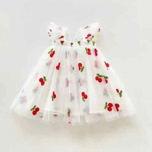 Embroidery Summer Princess Dress Toddler Kids Birthday  Vestidos Flying Sleeves - Picture 1 of 32