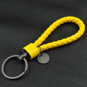 1pc Leather Rope Strap Weave Keyring Key Chain Ring Key Fob Colorful Keychain - Picture 1 of 29