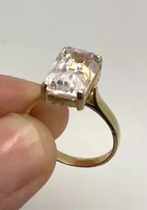 Italien 18k massives Gold Italian Made 12x8 Pink Ice Ring Größe 7 5,0 grms - Bild 1 von 12