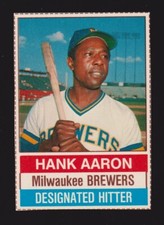 1976 HOSTESS #94  Hank Aaron  MILWAUKEE BREWERS  EX-MINT+   A
