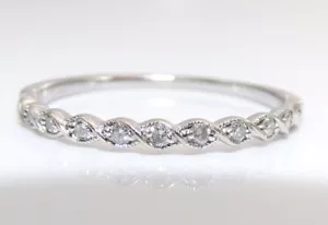 Neil Lane 14K Weißgold 0,10ctw Diamant gedreht Ehering Ringgröße 10 FZZ - Bild 1 von 7